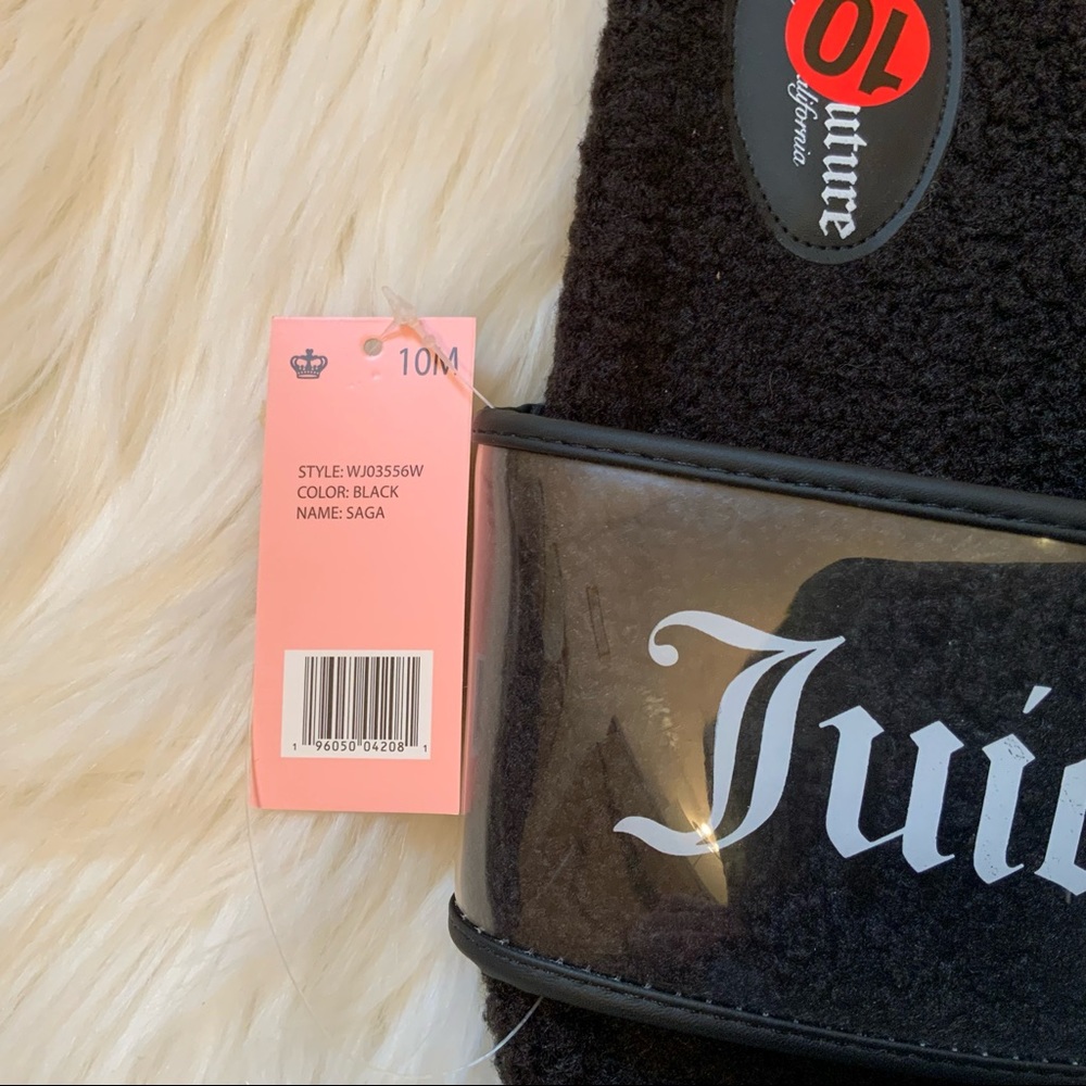 Juicy Couture Saga Fuzzy Slides Shoes - NWT - Size 10 - Picture 7 of 11